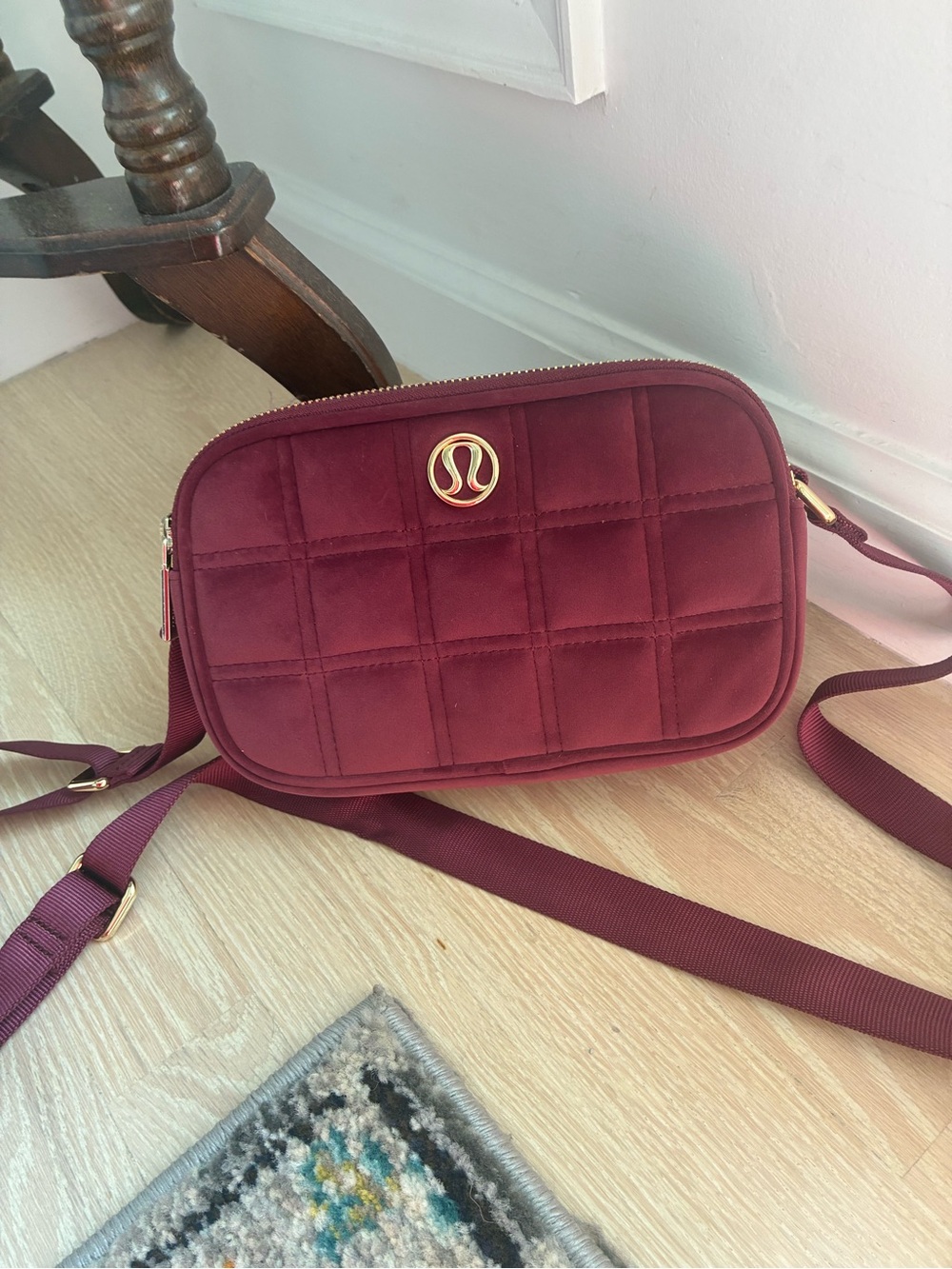 lululemon athletica Quilted Crossbody camera Bag in Wine